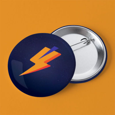 Badge rond en metal 3,8cm