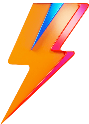 Logo éclair 3D orange Stardust Communication