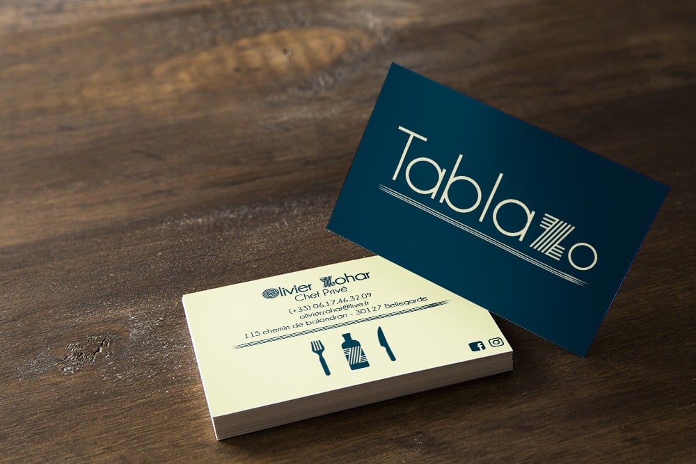 Mockup identité visuelle chef à domicile Tablazo sur fond blanc — Stardust Communication