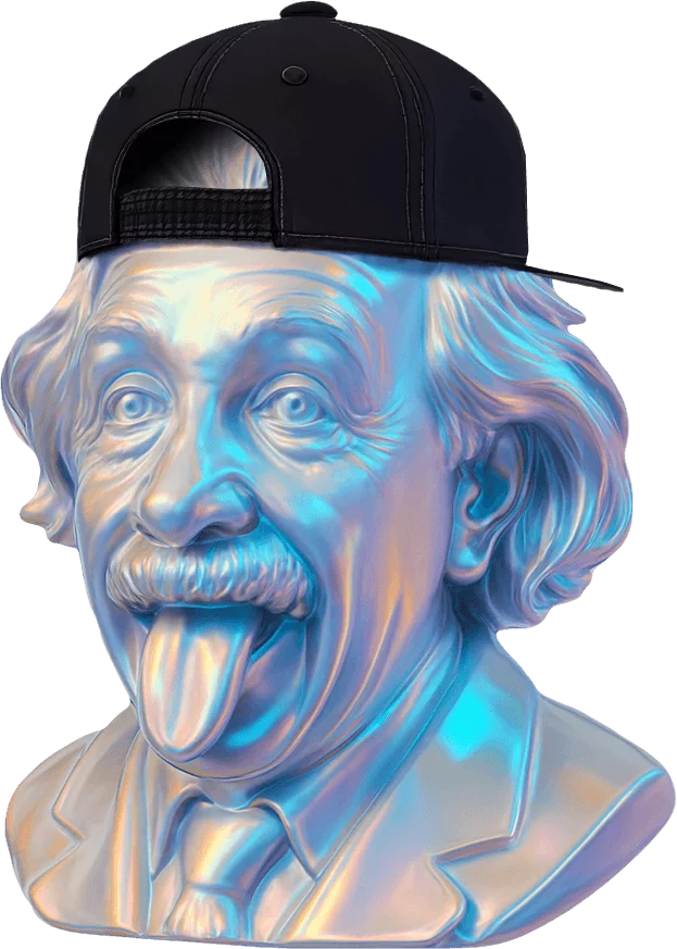 Buste Alberto avec casquette illustration 3D — mascotte Stardust Communication