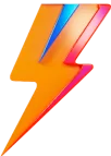 Logo éclair 3D orange Stardust Communication